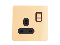 Yncm2026-interruptor De Pared Y Tomacorriente Combo De Acero Inoxidable Con Placa De Cobre Antiguo 13a