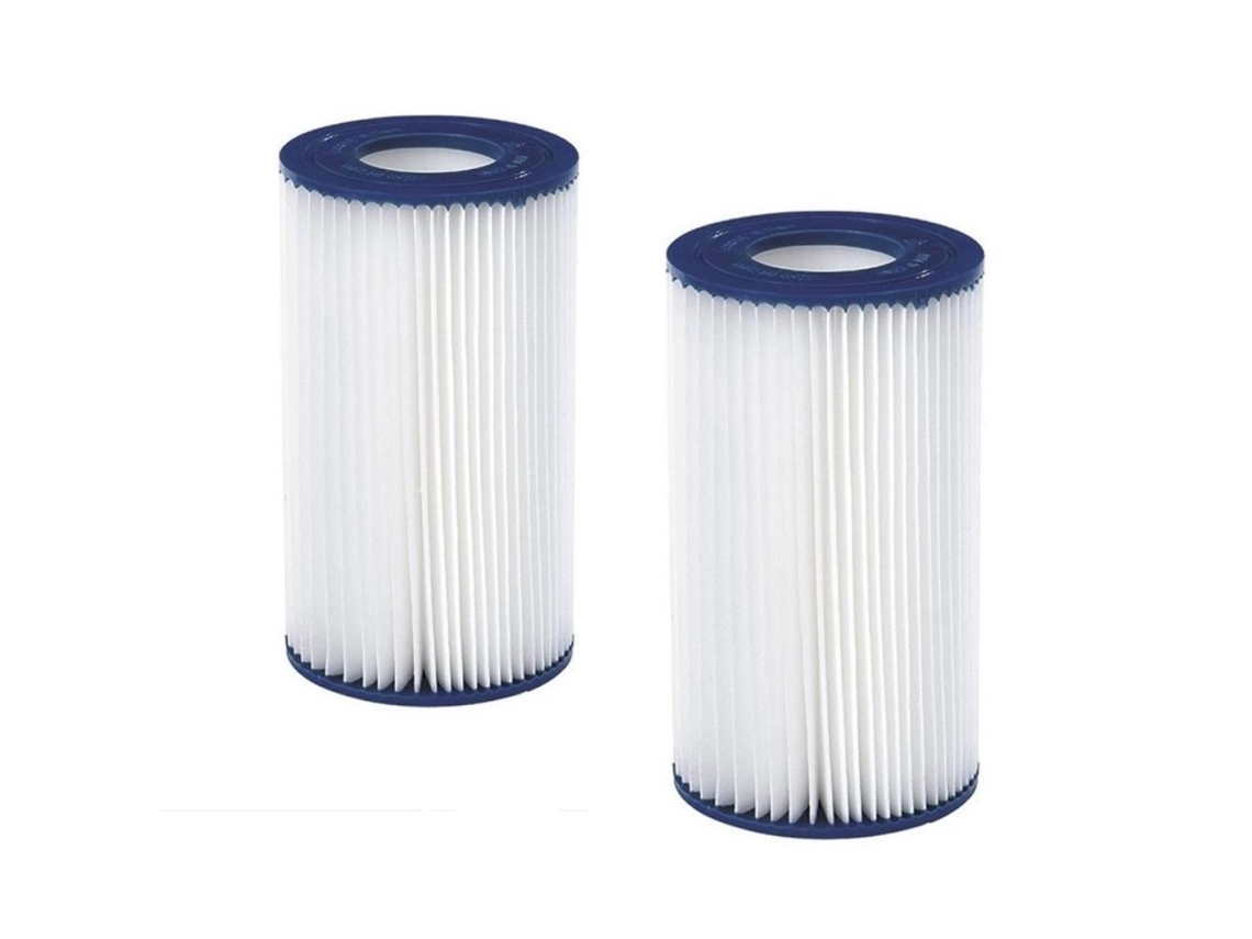 Juego de 2 cartuchos filtrantes para piscina Tipo 3 - 106 mm x 203 mm (altura) - Apto para bomba de filtrado Jilong 3785 l/h