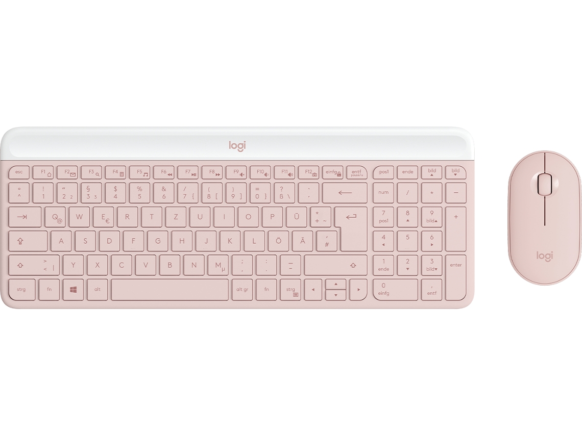 LOGITECH MK470 Slim Combo teclado Ratón incluido RF inalámbrico QWERTZ Alemán Rosa