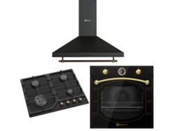 Paquete combinado Solthermic®, extractor de horno a gas rústico negro de 60 pulgadas para encimera, 60 pulgadas