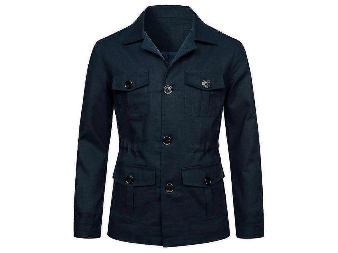 Chaqueta Safari De Lino Estilo Retro Para Hombre, Gentry Casual Outdoor Clothing, Primavera/otoño