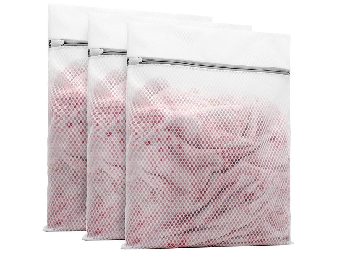 3 Bolsas De Lavandería Hexagonales De Malla Resistentes Para Ropa Delicada De 16x20 Pulgadas (3 Grandes)