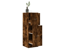 Armario Botiquín Madera Ingeniería Roble Ahumado 40x41x118 Cm
