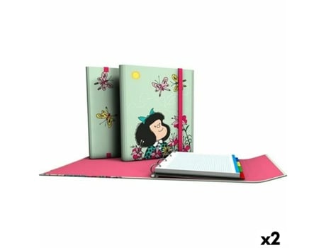 Carpeta con Anillas GRAFOPLAS Carpeplús Mafalda Verde A4 2 Unidades