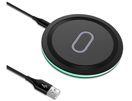Estación de Carga Inalámbrico Almohadilla Carga Qi Compatible Fold para Google, Samsung CHRONUS Negro
