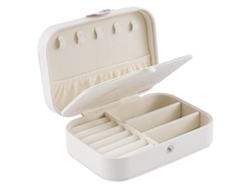Caja de Organización Joyas Capa Viaje Piel Blanco (18x13x6cm) Kofihety