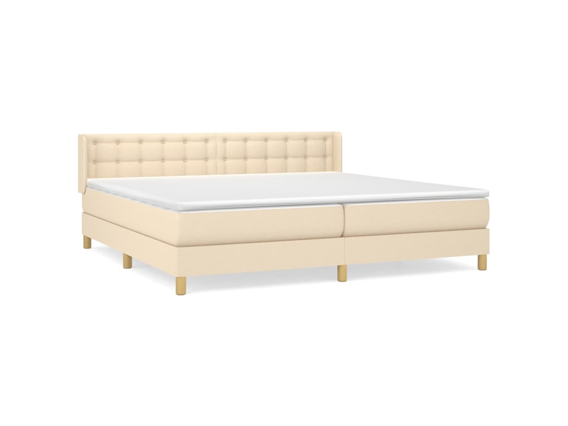 Maison Exclusive - Cama Box Spring Con Colchón Tela Color Crema 200x200 Cm