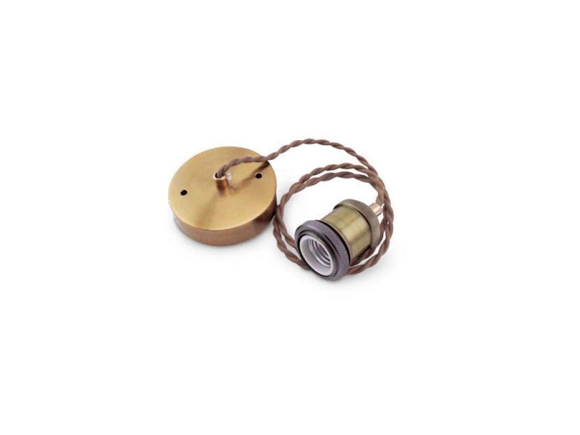 Portalamparas colgante 1M laton cable dorado trenz GSC 0704715