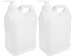 Nuobesty Juego De 2 Botellas De Champú Recargables, Envases De Plástico De 4 Litros Con Dosificador.