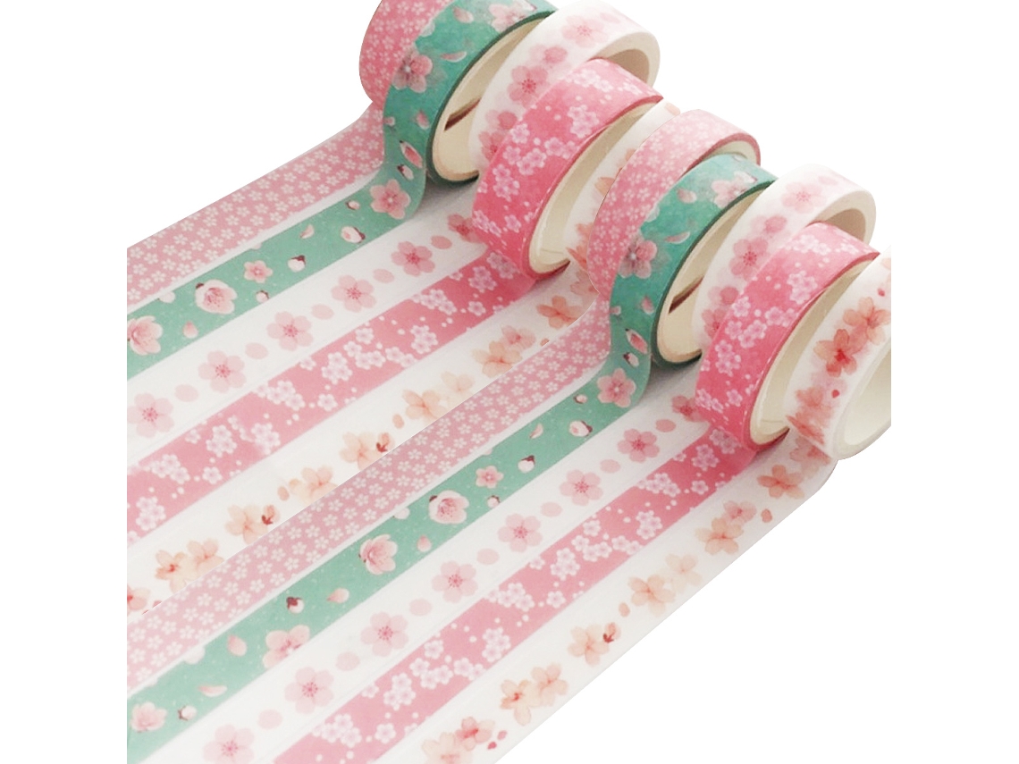 Set de cinta washi creativa, diseño moderno, 10 rollos, buena adherencia, transferible, uso generalizado, varios tamaños, ideal como regalo para artesanos.