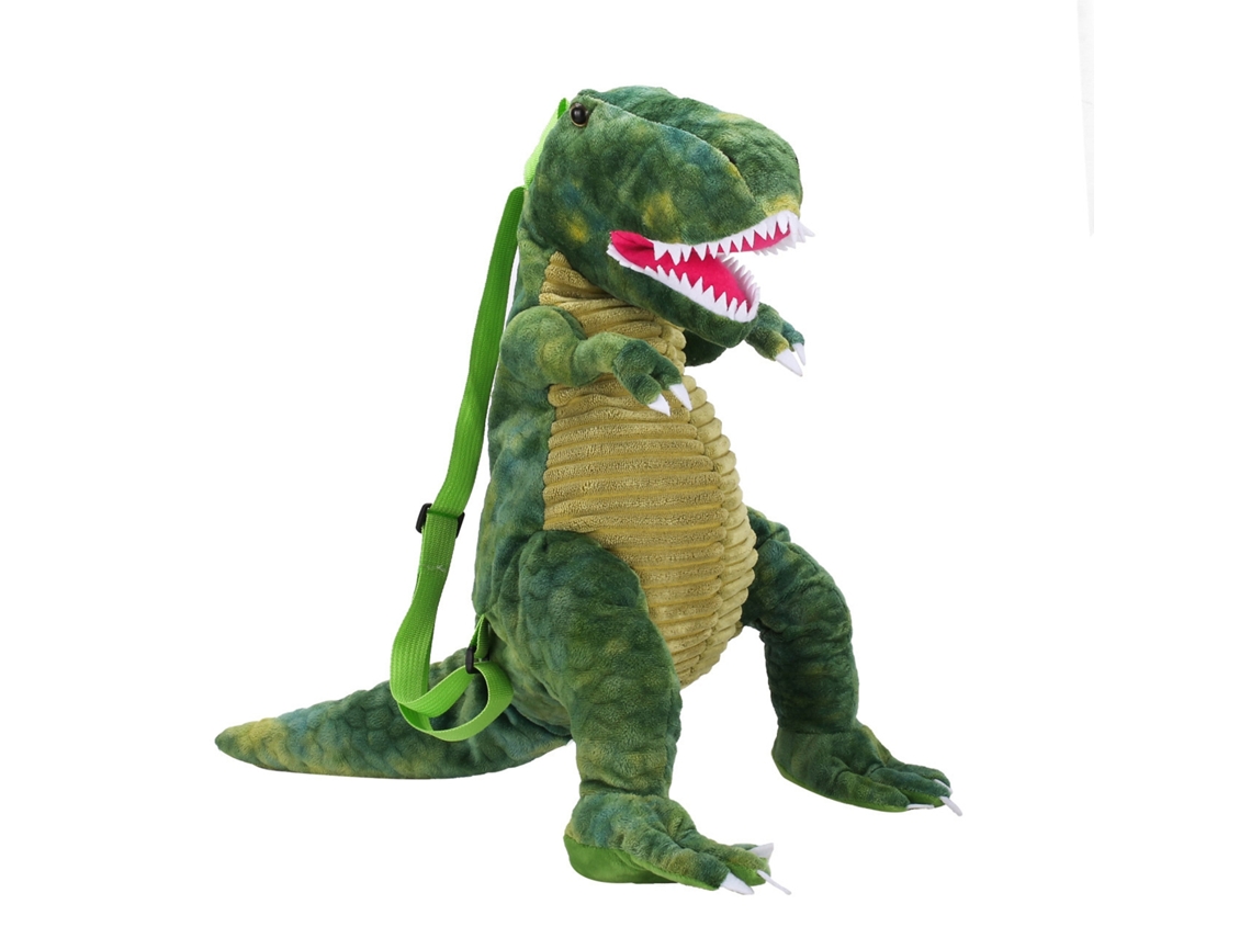 Dan26-mochila De Dinosaurio Para Niños 3d Suave De Peluche Animales Bonitos Para Colegio Viajes Camping Verde
