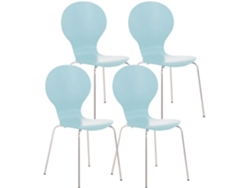 4x Silla Apilable Diego Azul Claro Clp