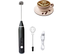 Espumador De Leche Usb Recargable Con 2 Varillas Batidoras De Acero Inoxidable, Multifuncional, 3 Velocidades.