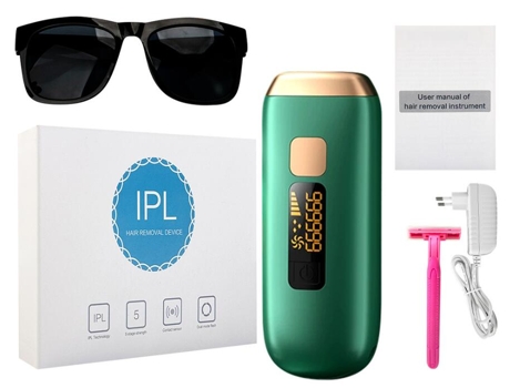 Depiladora de luz pulsada EZII T4 IPL cara y cuerpo Verde