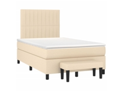 Maison Exclusive - Cama Box Spring Con Colchón Tela Color Crema 120x190 Cm