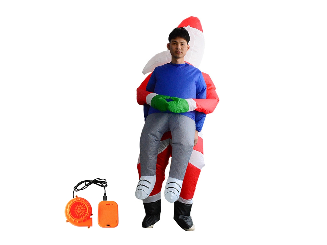 Disfraz Inflable De Papá Noel Para Adultos, Ideal Para Fiestas Navideñas Y Cosplay, Con Soplador Y Caja De Baterías.