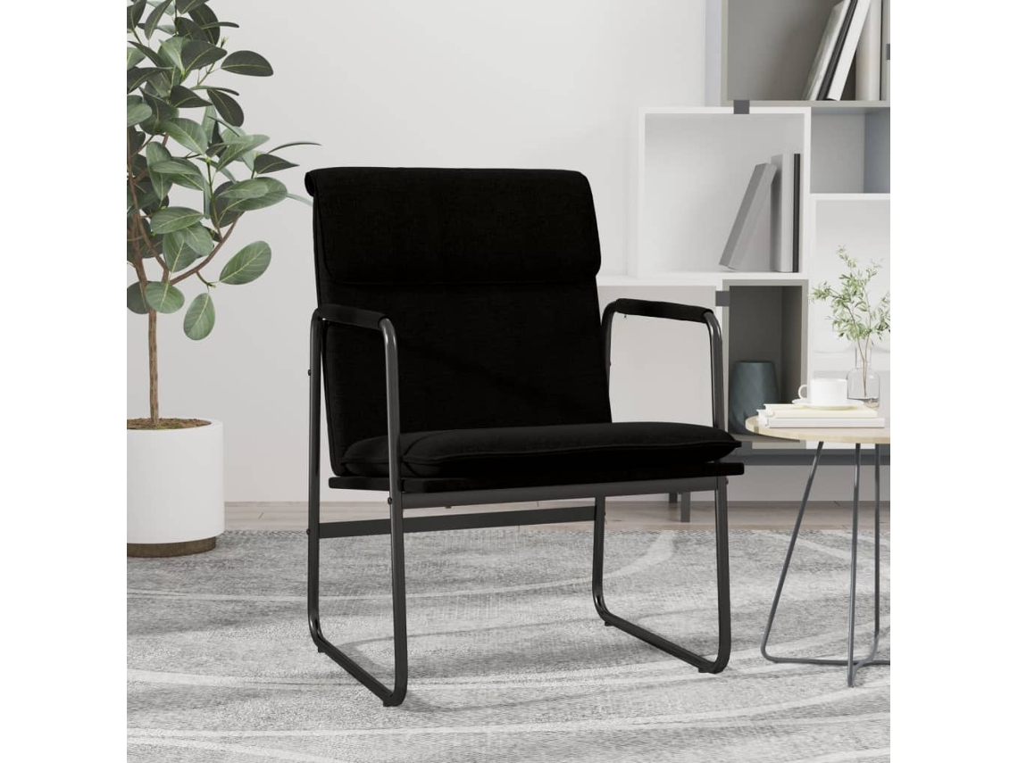 Tumbona - Silla de descanso 55x64x80 cm Tela negra HARLANV1