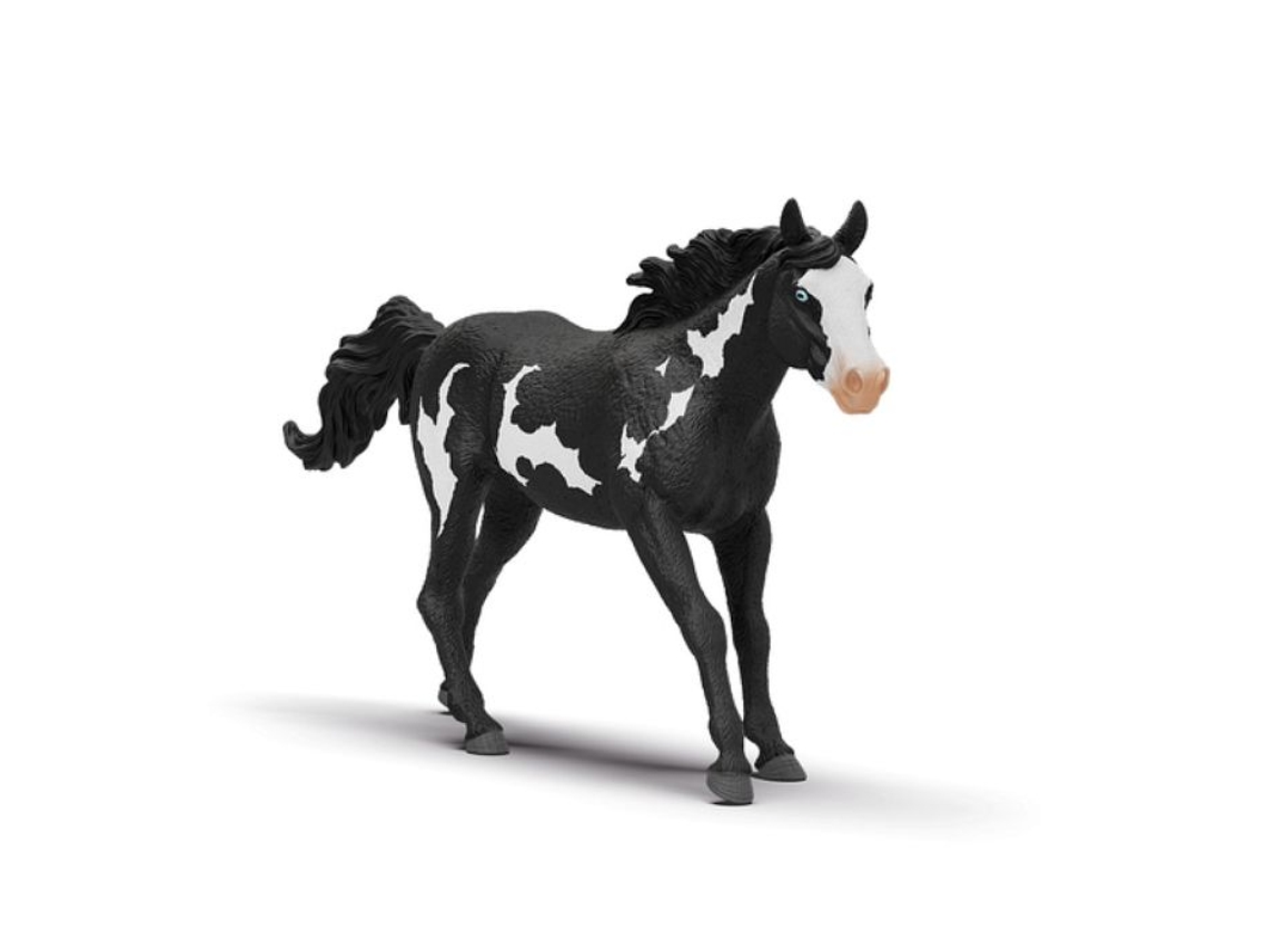 Figura de caballo de pintura Schleich con puntos de luz en negro intenso para mayores de 5 años