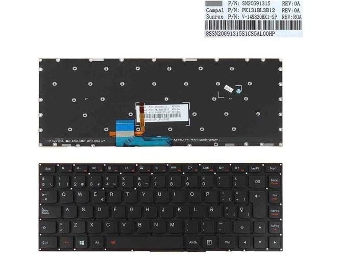 Teclado para Portátil Lenovo Yoga 3 14 Pk131Bl1B14