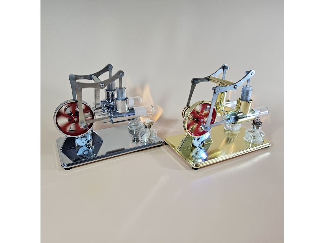 Kit De Modelo De Generador Eléctrico Con Motor De Aire Caliente Stirling Y Lámpara Led Para Fines Educativos Y Decorativos.