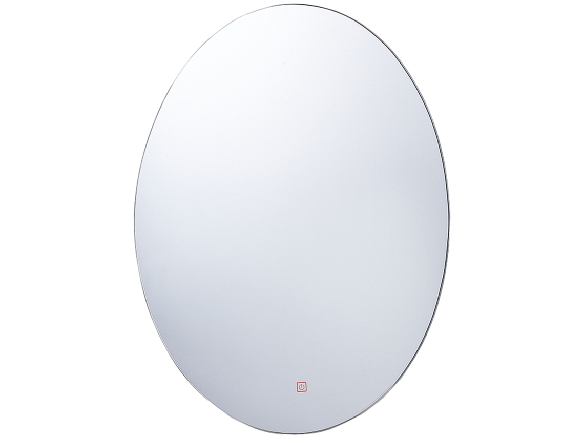 Espejo de pared LED BELIANI Mazille de Vidrio Plateado 60x3x80