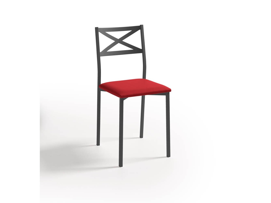Cadeira de Cozinha Preta Bilbao 38x86x47cm Michigan Vermelho FANMUEBLES