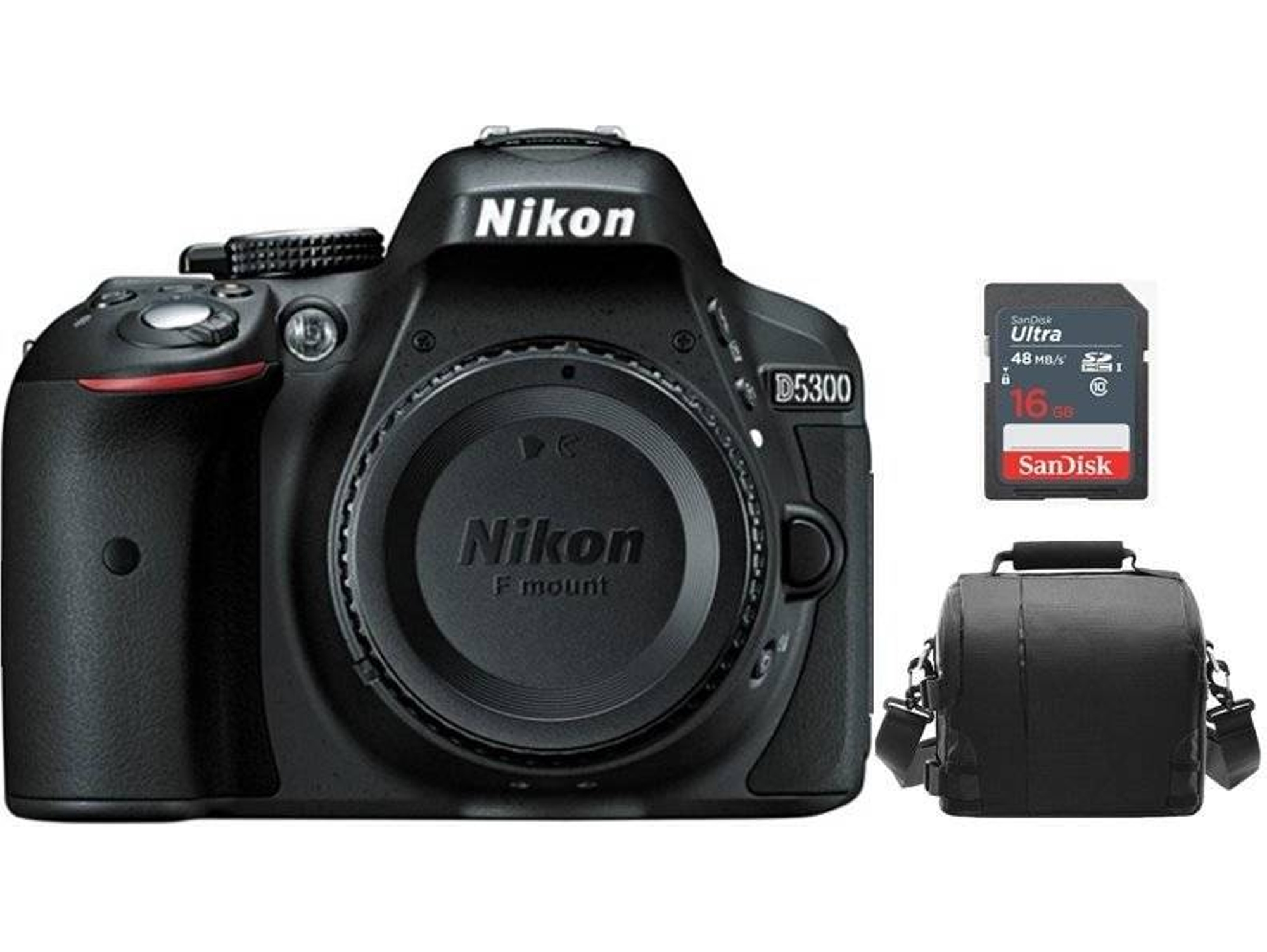 Kit Cámara Réflex NIKON D5300 Negro + Bolsa + 16gb SD
