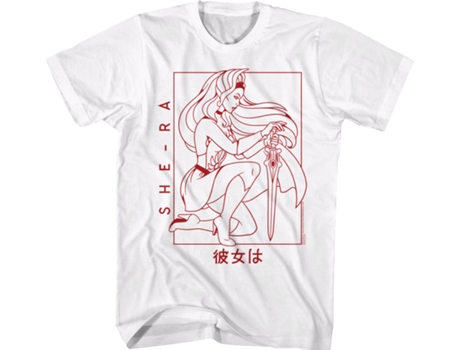 Camisetas Unisex DEEPSTONE Japanese She-Ra Masters of the Universe Blanco (XXL)