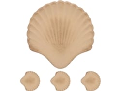 Nuobesty Juego De 4 Bandejas Decorativas De Madera Con Forma De Concha Marina Para Joyas, Soporte Para Joyas