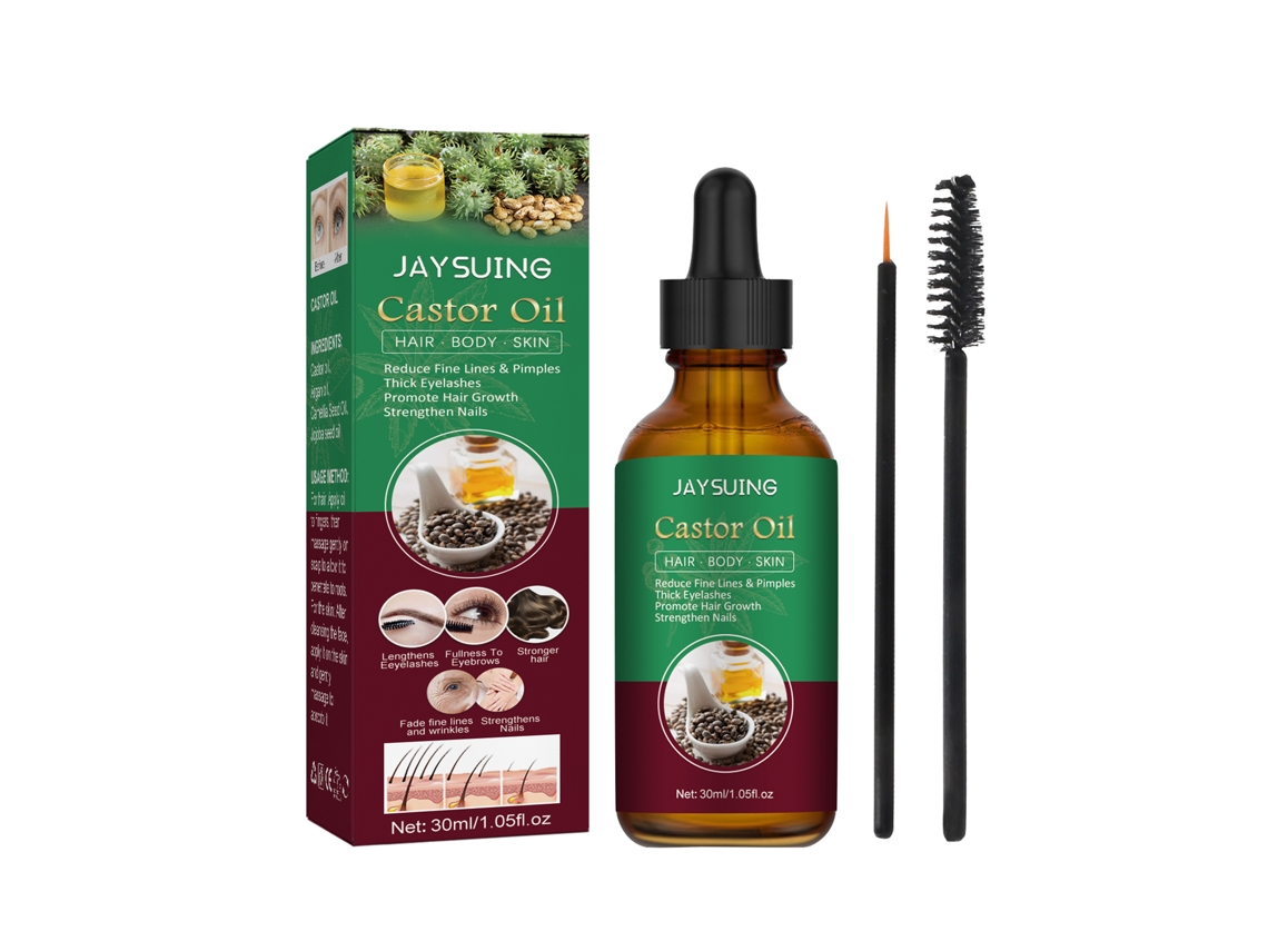 Aceite esencial para el cabello con aceite de ricino para el cuidado del cabello.