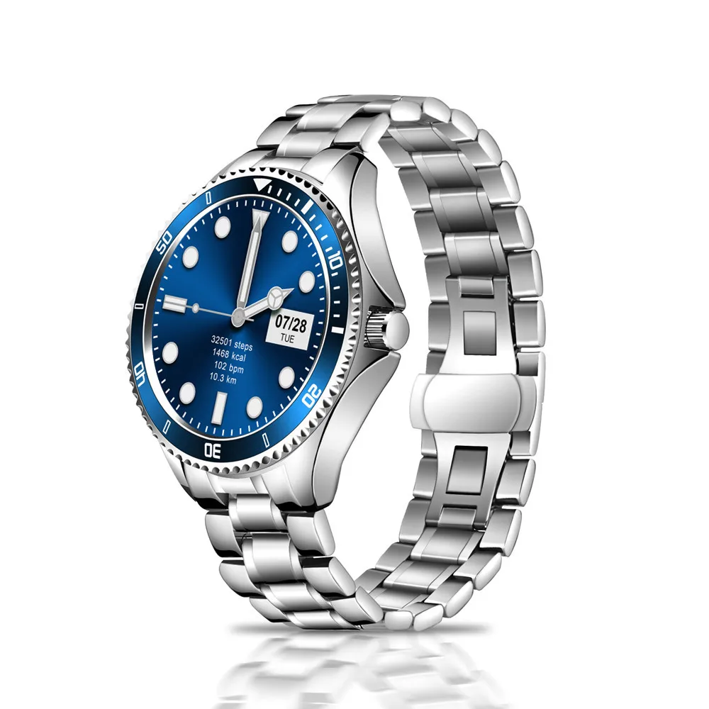 (azul) Smartwatch Con Bluetooth Para Responder Llamadas, Reloj Clásico Redondo De 1,28 Pulgadas