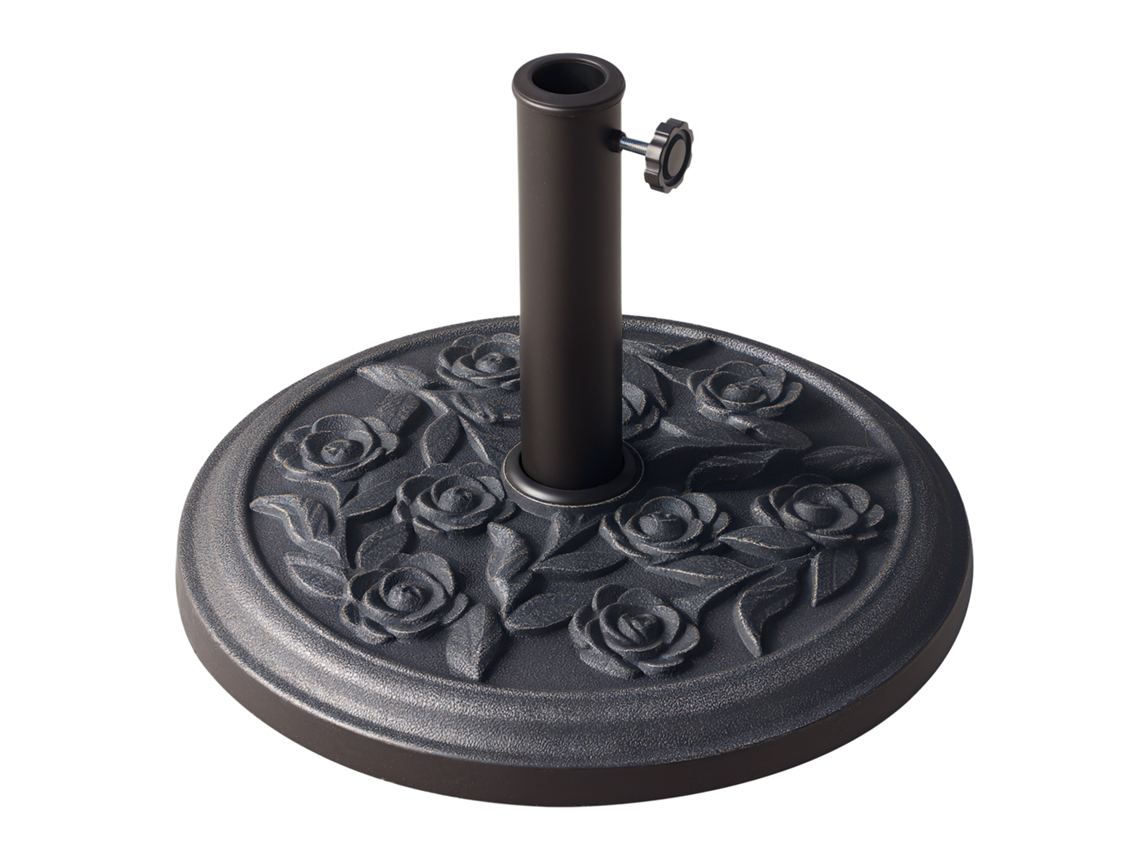 Base Para Sombrilla De Jardín De 9 Kg Soporte De Parasol Redondo De Resina Para Postes De 38mm/48mm Ø45,5x31 Cm Bronce