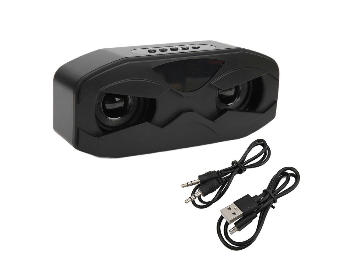 Altavoz con diseño de robot, pequeño, micrófono integrado, transparente, ajustable, duradero, luz LED, altavoz inalámbrico Chennnls (negro)