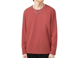 Camiseta Hombre Cuello O Manga Larga Invierno Verano Rojo 4xl Poliéster Casual 4xl Rojo