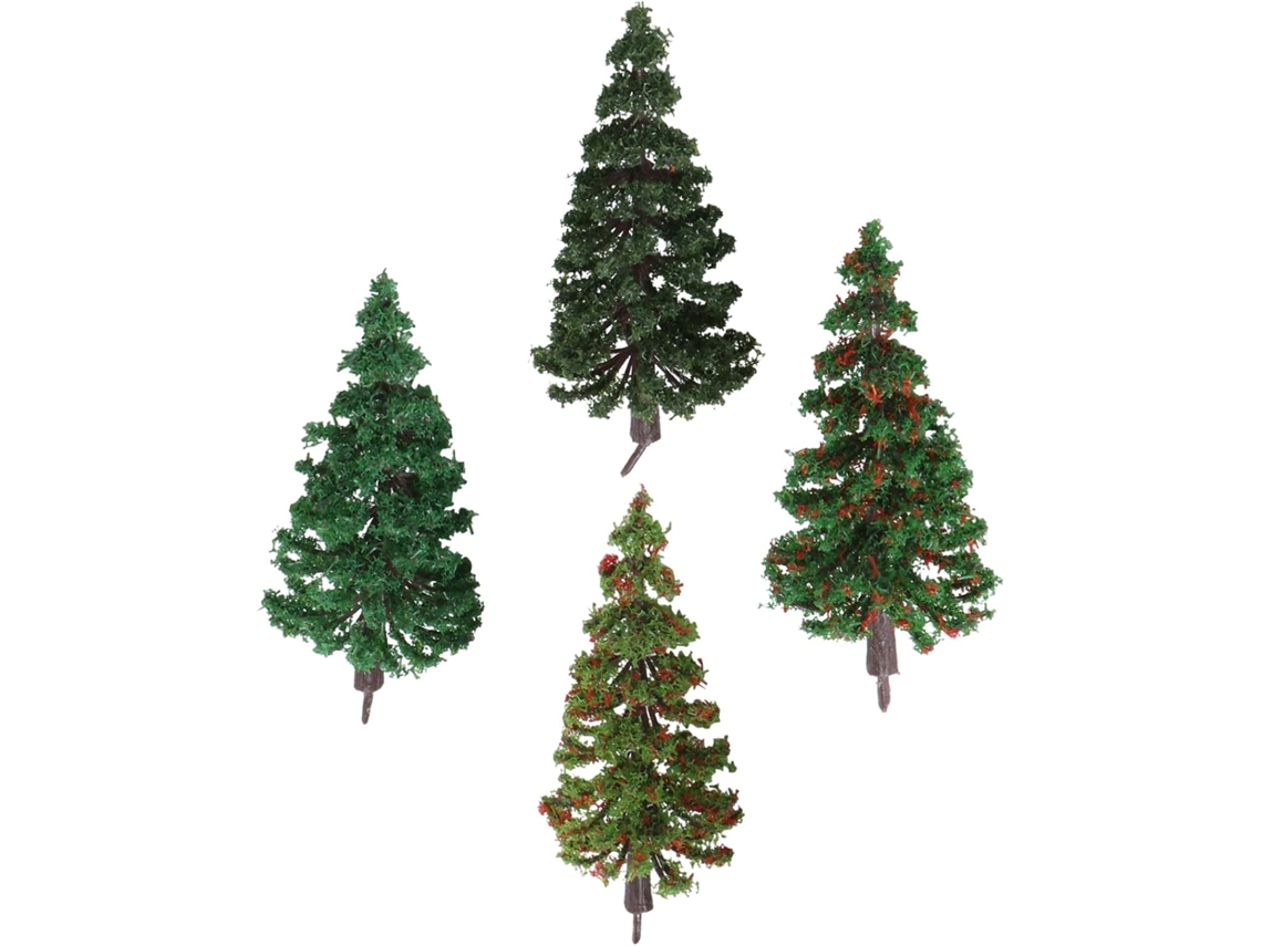 Juego De 4 Modelos De Árboles En Miniatura De Nailon, Decoración De Paisajes En Miniatura, Accesorios Para Maquetas.