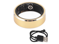 Anel Inteligente Smart Com Controle Por Gestos E Rastreamento Fitness Ip68 Tamanho 9 Dourado