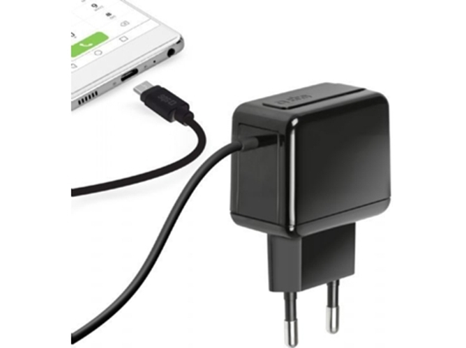 Cargador Adaptador SBS Viaje Tipo C Negro
