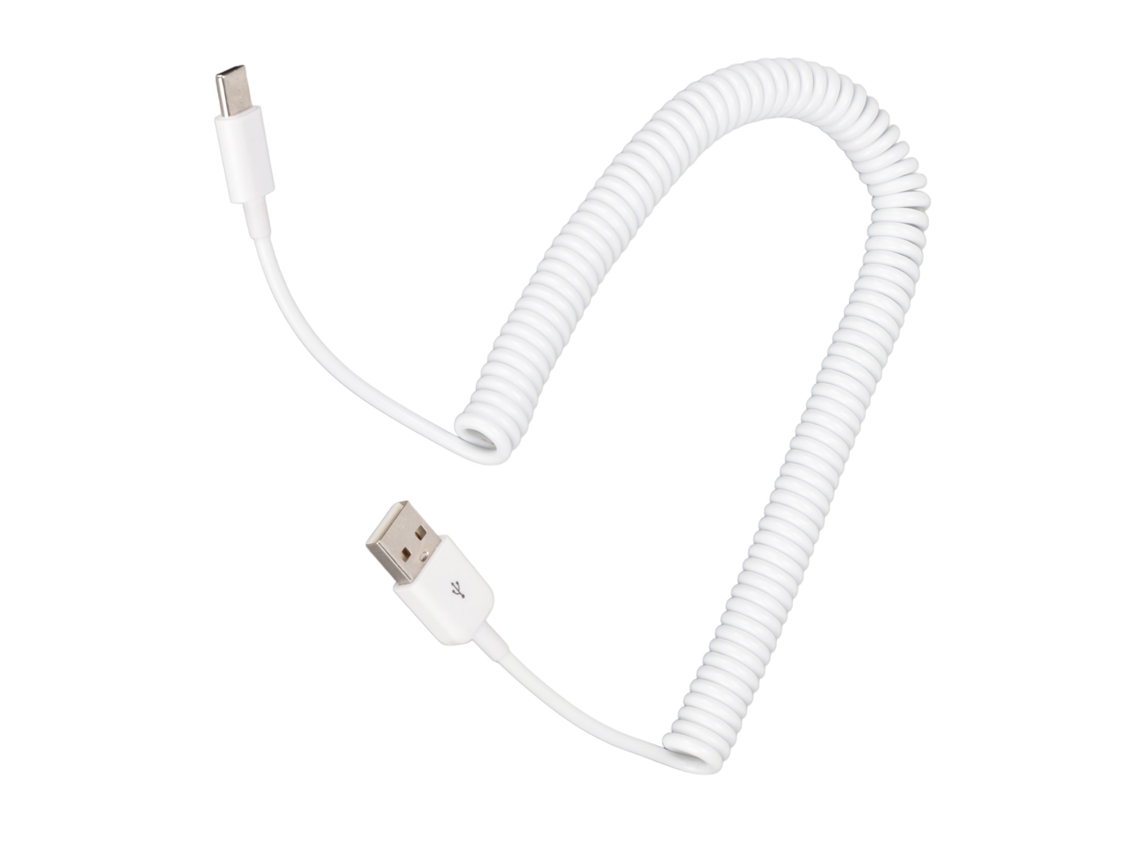 Cable De Carga En Espiral Tipo C A Usb 2.0 Macho De 480 Mbps Y 3 M/9,8 Pies Para Teléfonos Móviles