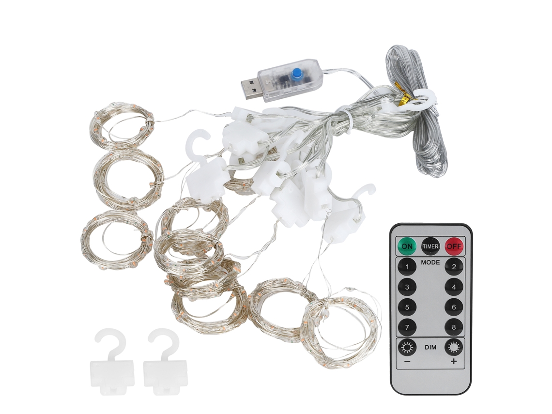 2026-luces De Cortina Usb 3x3 M Con Control Remoto Para Decoración Navideña Y Festiva