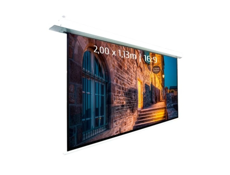 Pantalla de proyección eléctrica empotrable 2,00 x 1,13m, Formato 16/9, Función WiFi