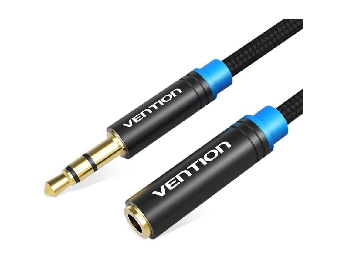 Cable Estéreo VENTION - VAB-B06-B150-M (Jack 3.5 Macho - Jack 3.5 Hembra - 1.5 m - Negro)