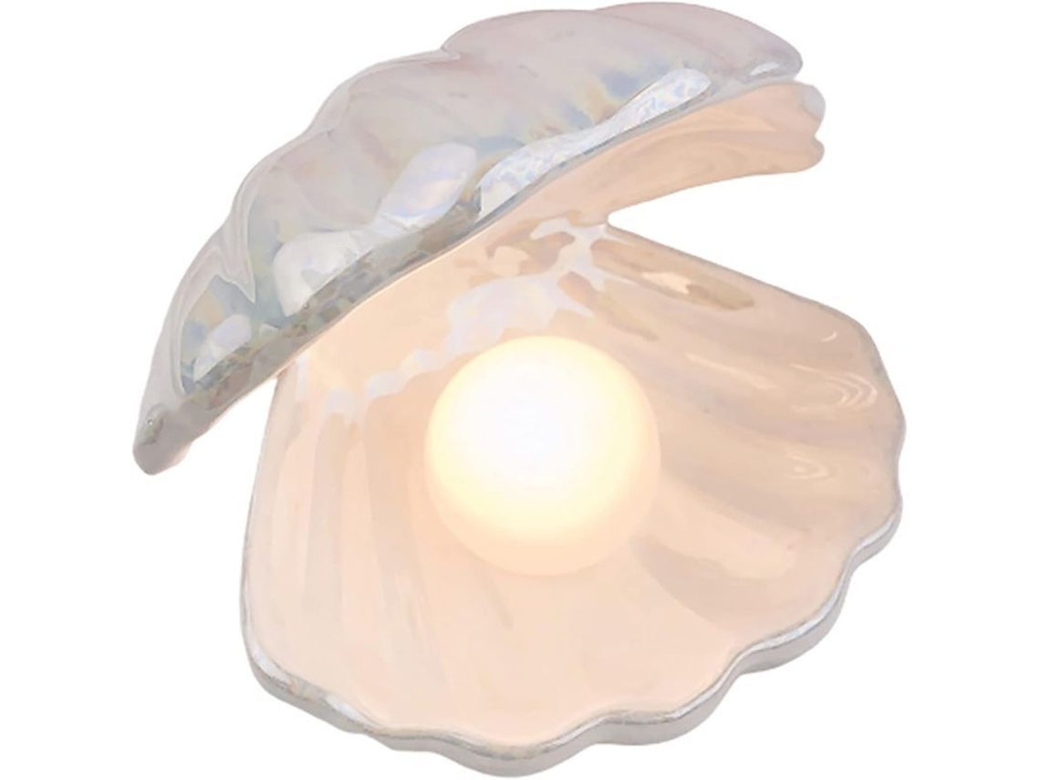 2026-lámpara Nocturna De Diseño De Perla En Concha Blanca Led Protectora De Ojos Para Dormitorio