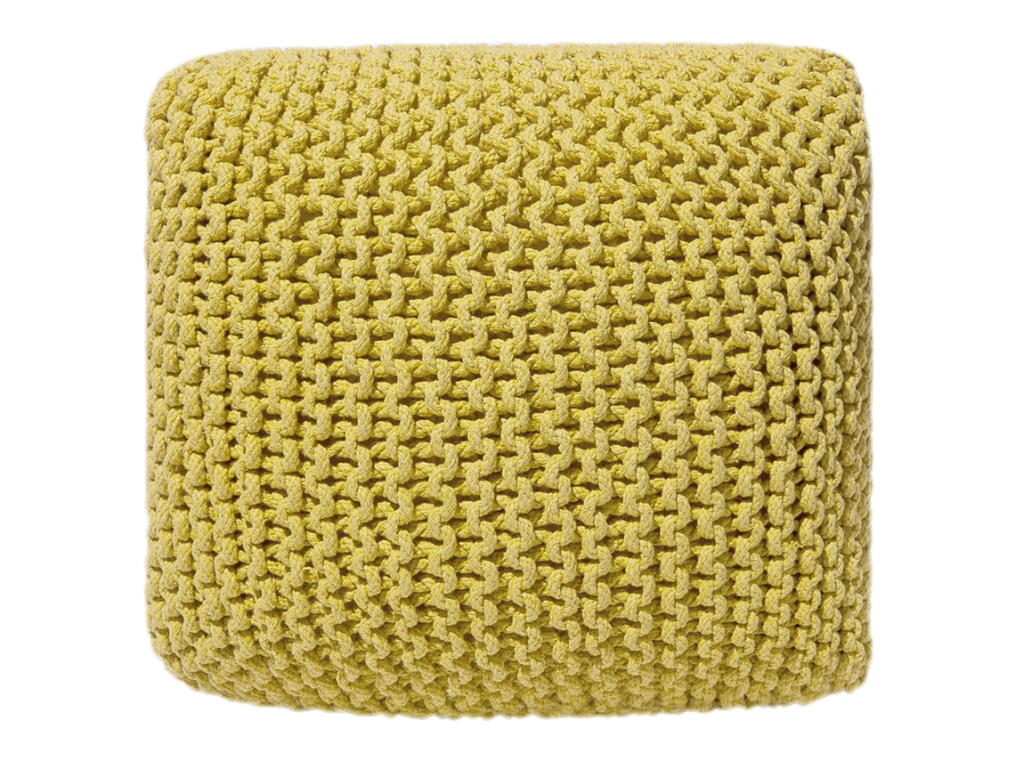 Otomana decorativa BELIANI Conrad de Algodón Amarillo 50x50x31