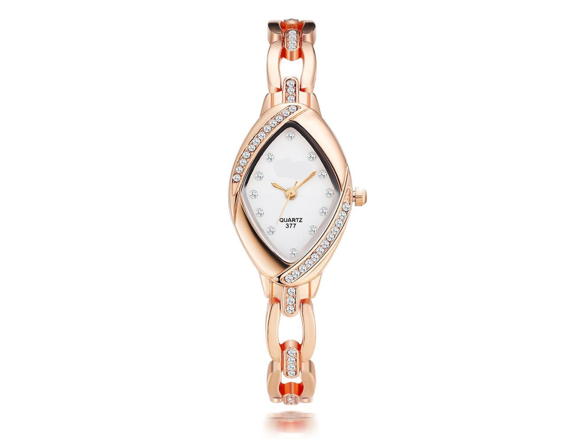 Reloj De Pulsera Analógico De Cuarzo Para Mujer Gaiety, De Cuero, Color Dorado.