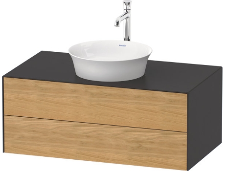 DURAVIT Tulip blanco, mueble de baño de pared, ancho 1000 x fondo 550mm, con 2 cajones, con tecnología Tip-on, WT49860
