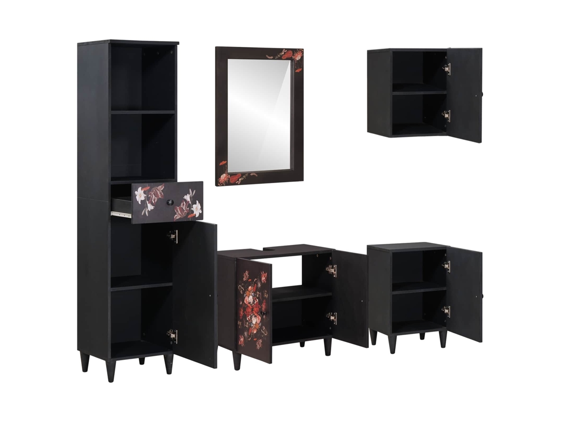 Maison Exclusive - Juego De Muebles De Baño Con Cajón 5 Pcs Madera De Mango Maciza