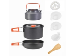Kit De Cocina Ligero Para Acampar Con Sartén Antiadherente Y Hervidor Portátil Para 2-3 Personas.