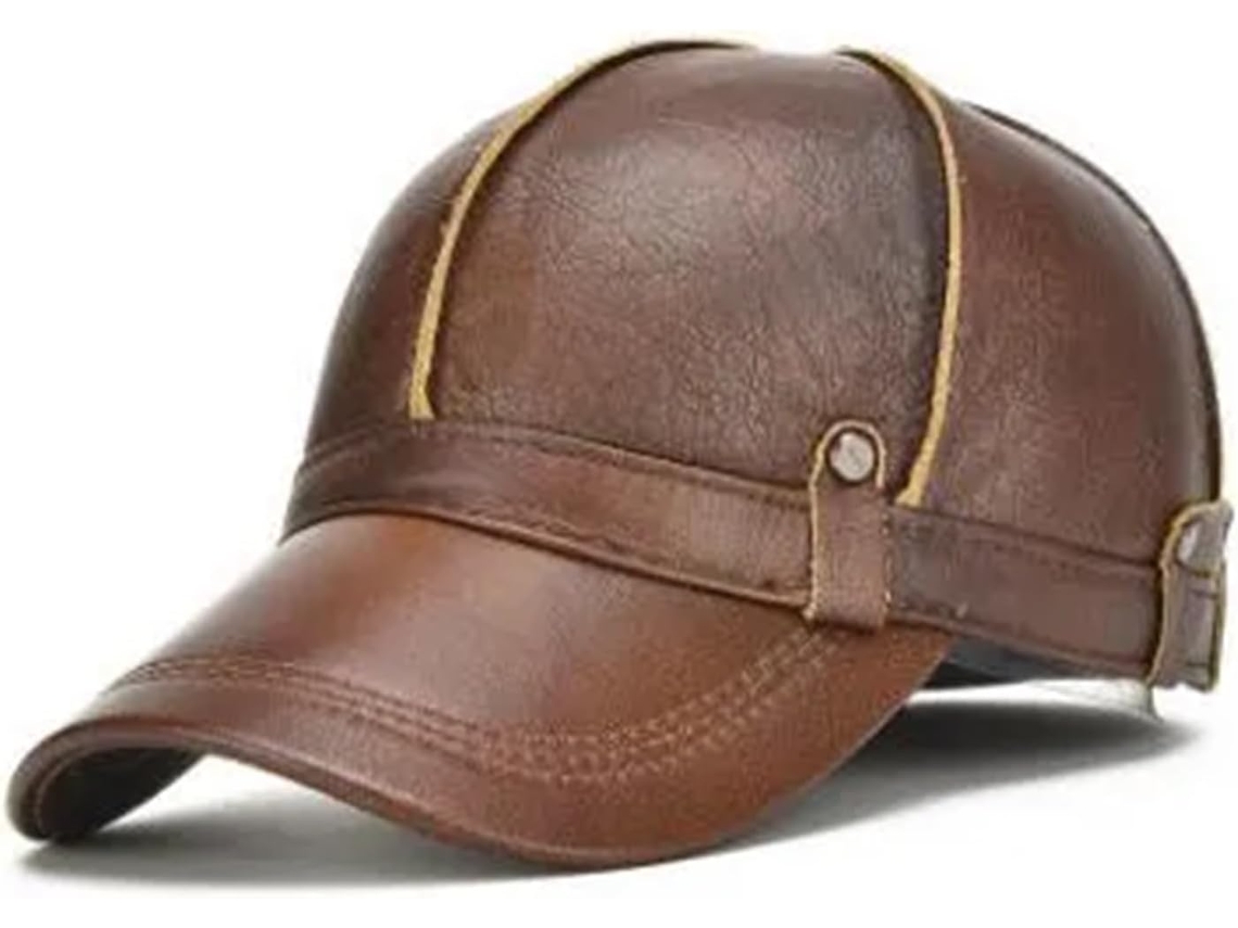 Gorra De Béisbol De Cuero Genuino Para Hombre, Gorro De Piel De Vaca, Te Mantiene Abrigado, Tamaño Ajustable.