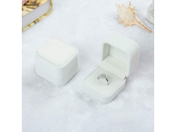 2026-3 Cajas De Anillos De Terciopelo Blanca, Estuche Para Joyería, Caja Regalo Para Compromiso Y San Valentín