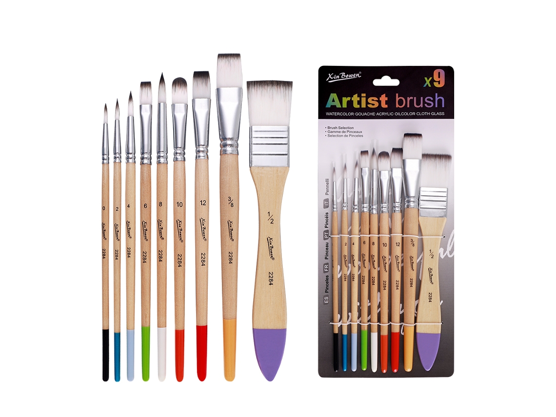 Juego de pinceles de nailon MDUG para pintura acrílica, al óleo y acuarela.